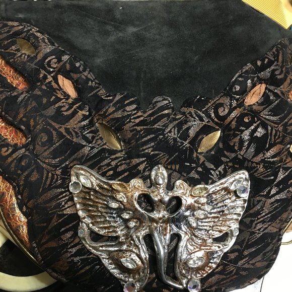 Lucas Lia Leather Handbag, Angel Logo - Crossbody Purse  PRS1 - Picture 9 of 12